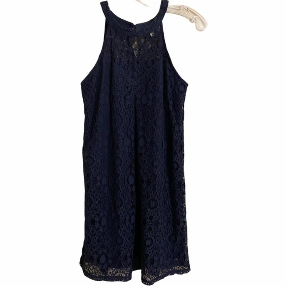 Monteau Navy Laced Dress Women Size Small